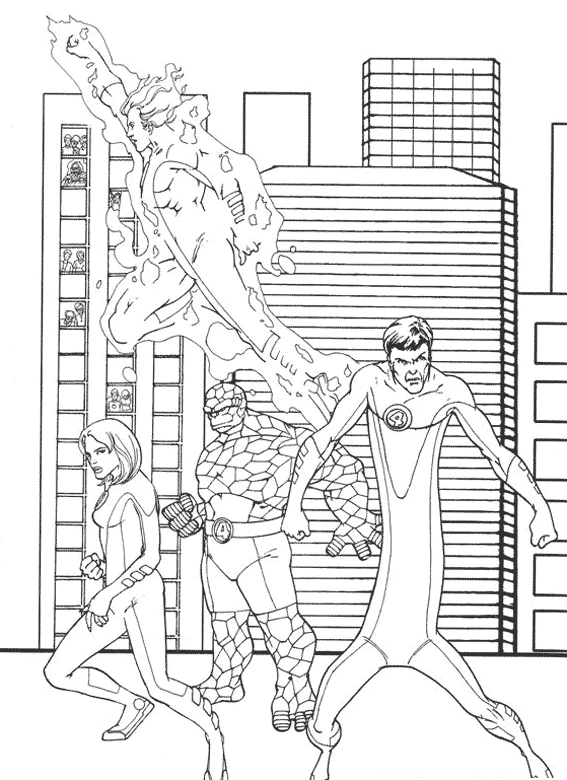 Dibujo gratuito Cuatro Fantásticos #76469 de la coleccion Superhéroes y Supervillanos para imprimir