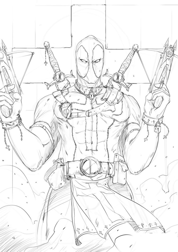 Dibujo gratuito Deadpool #82845 de la coleccion Superhéroes y Supervillanos para imprimir