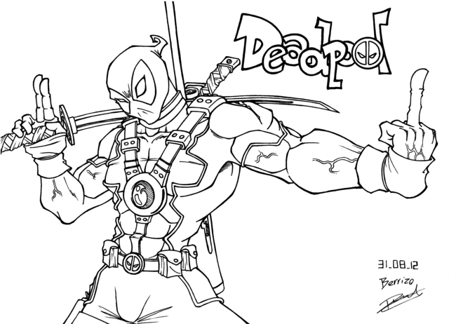 Dibujo gratuito Deadpool #82896 de la coleccion Superhéroes y Supervillanos para imprimir