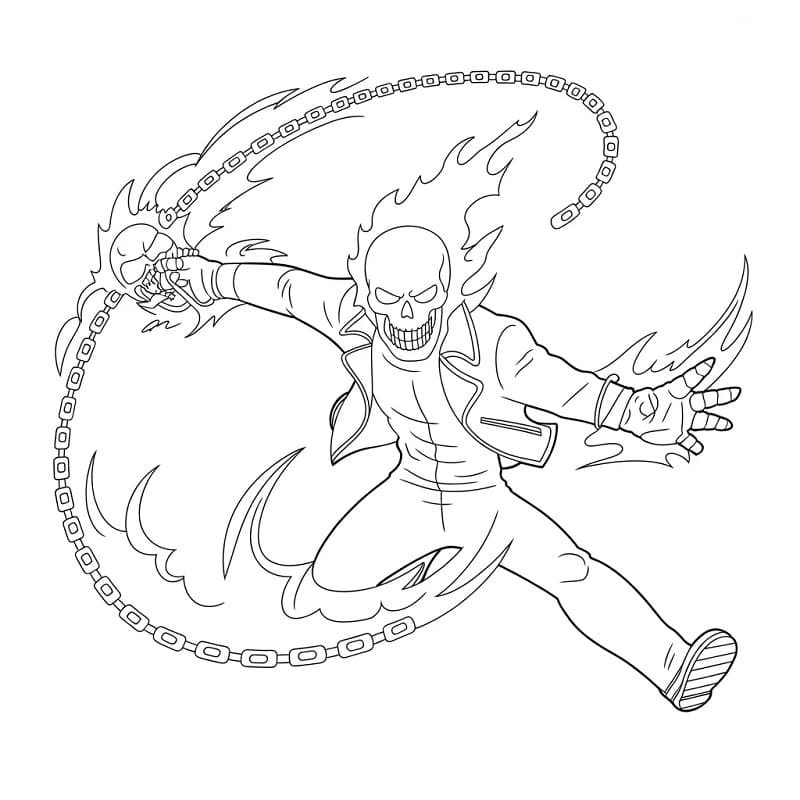 Dibujo gratuito Ghost Rider #221933 de la coleccion Superhéroes y Supervillanos para imprimir