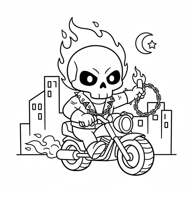 Dibujo gratuito Ghost Rider #221940 de la coleccion Superhéroes y Supervillanos para imprimir