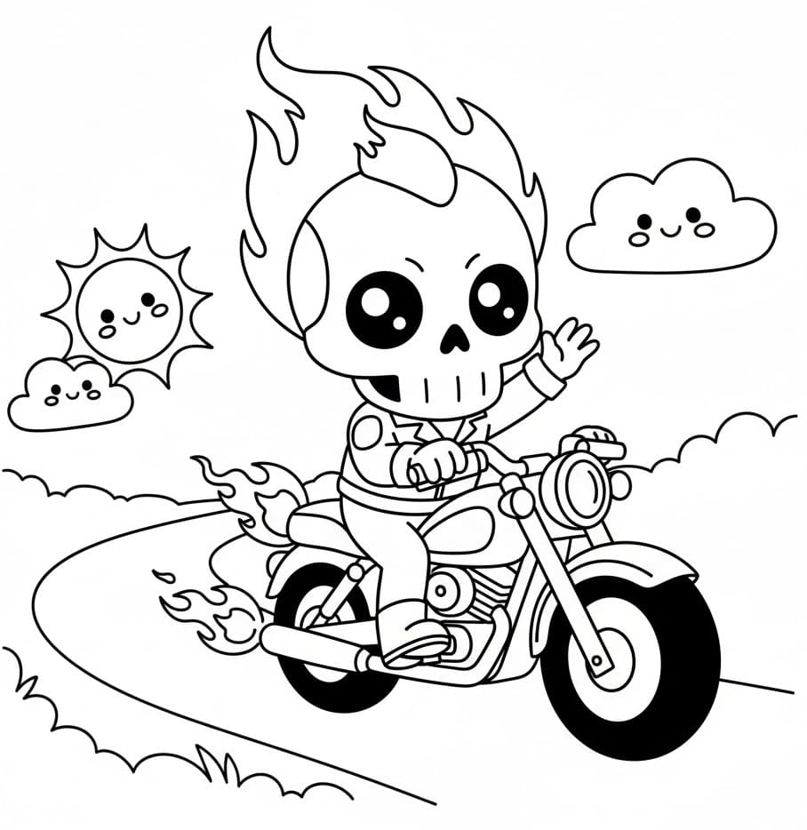 Dibujo gratuito Ghost Rider #221943 de la coleccion Superhéroes y Supervillanos para imprimir