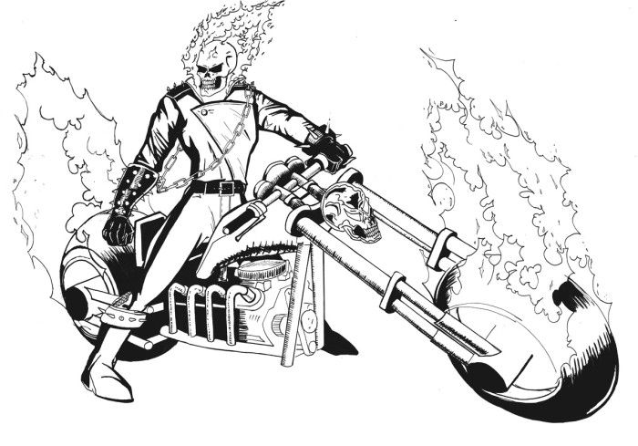 Dibujo para colorear: Ghost Rider (Superhéroes y Supervillanos) #82057 - Dibujos para Colorear e Imprimir Gratis