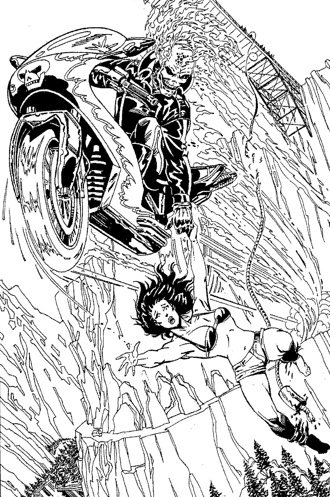 Dibujo gratuito Ghost Rider #82067 de la coleccion Superhéroes y Supervillanos para imprimir