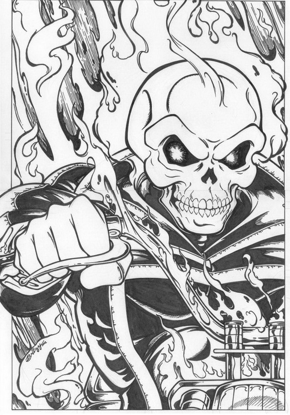 Dibujo gratuito Ghost Rider #82105 de la coleccion Superhéroes y Supervillanos para imprimir