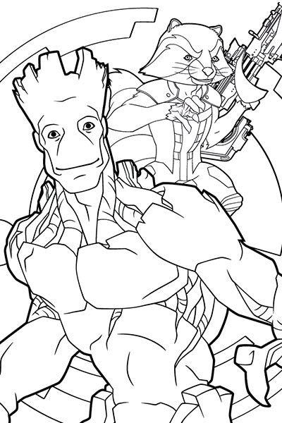 Dibujo gratuito Guardianes de la Galaxia #82499 de la coleccion Superhéroes y Supervillanos para imprimir