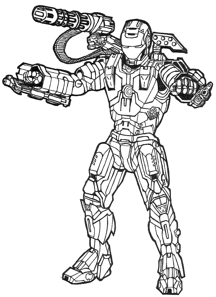 Dibujo para colorear: Hombre de Hierro (Superhéroes y Supervillanos) #80577 - Dibujos para Colorear e Imprimir Gratis