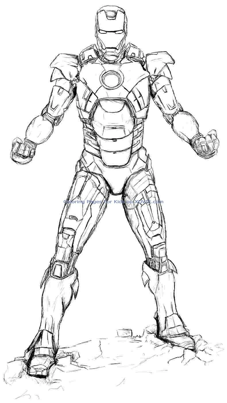 Dibujo para colorear: Hombre de Hierro (Superhéroes y Supervillanos) #80701 - Dibujos para Colorear e Imprimir Gratis