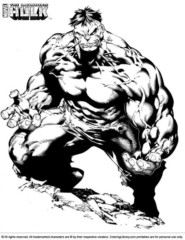 Dibujo para colorear: Hulk (Superhéroes y Supervillanos) #79124 - Dibujos para Colorear e Imprimir Gratis
