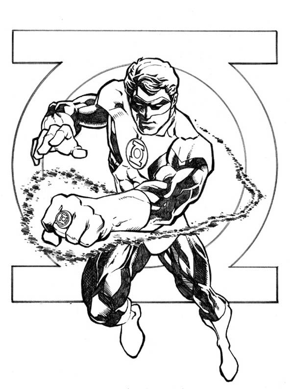 Dibujo para colorear: Linterna Verde (Superhéroes y Supervillanos) #81299 - Dibujos para Colorear e Imprimir Gratis