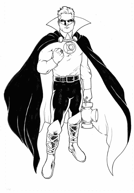 Dibujo para colorear: Linterna Verde (Superhéroes y Supervillanos) #81435 - Dibujos para Colorear e Imprimir Gratis