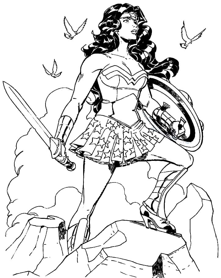 Dibujo para colorear: Mujer Maravilla (Superhéroes y Supervillanos) #196910 - Dibujos para Colorear e Imprimir Gratis