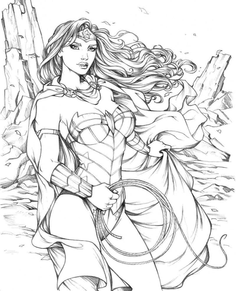 Dibujo para colorear: Mujer Maravilla (Superhéroes y Supervillanos) #196923 - Dibujos para Colorear e Imprimir Gratis