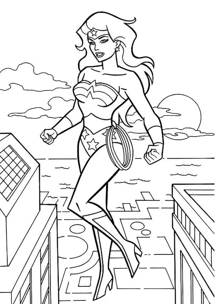 Dibujo para colorear: Mujer Maravilla (Superhéroes y Supervillanos) #196944 - Dibujos para Colorear e Imprimir Gratis
