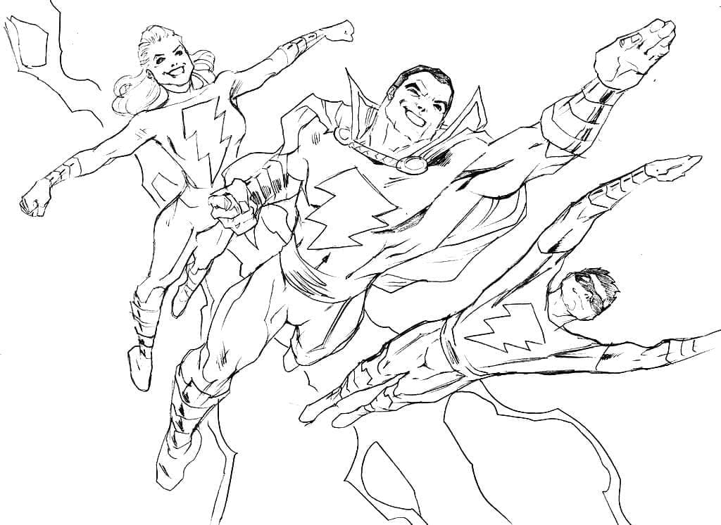 Dibujo gratuito Shazam #208413 de la coleccion Superhéroes y Supervillanos para imprimir