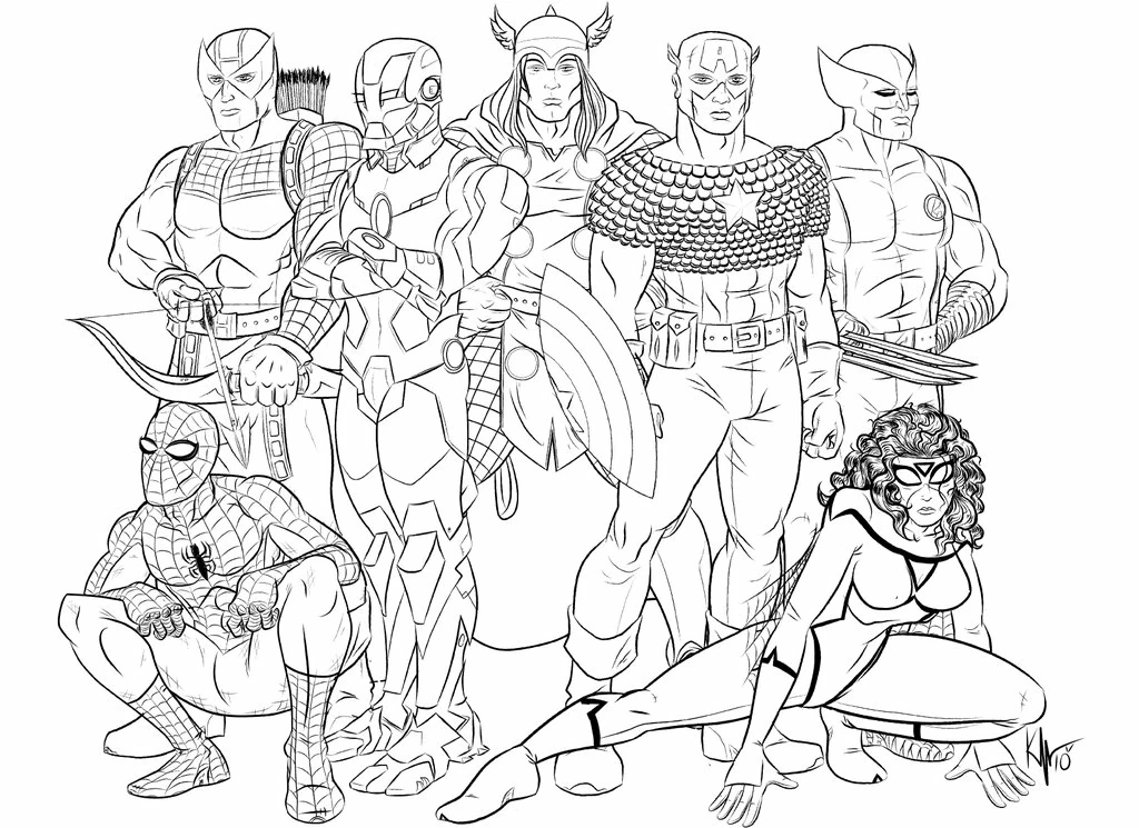 Dibujo gratuito Vengadores #74015 de la coleccion Superhéroes y Supervillanos para imprimir
