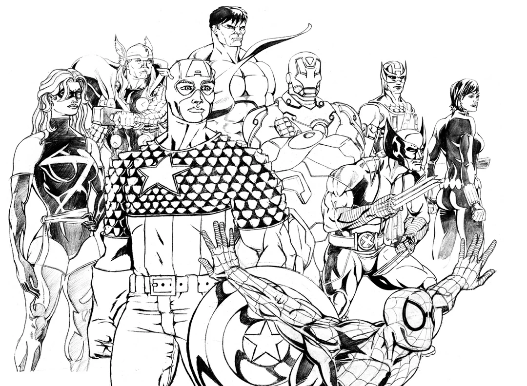 Dibujo gratuito Vengadores #74044 de la coleccion Superhéroes y Supervillanos para imprimir