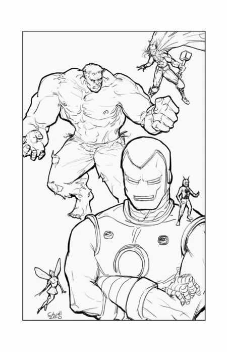 Dibujo gratuito Vengadores #74052 de la coleccion Superhéroes y Supervillanos para imprimir