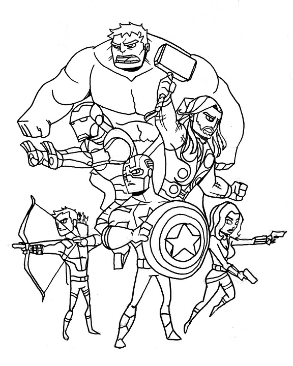 Dibujo gratuito Vengadores #74095 de la coleccion Superhéroes y Supervillanos para imprimir