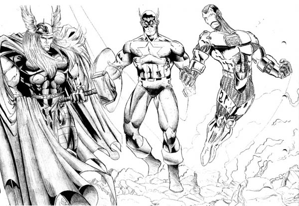 Dibujo gratuito Vengadores #74220 de la coleccion Superhéroes y Supervillanos para imprimir