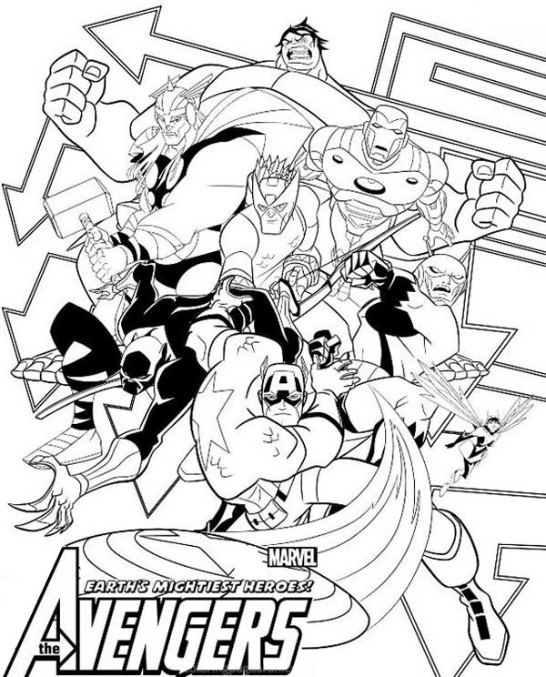 Dibujo gratuito Vengadores #74228 de la coleccion Superhéroes y Supervillanos para imprimir