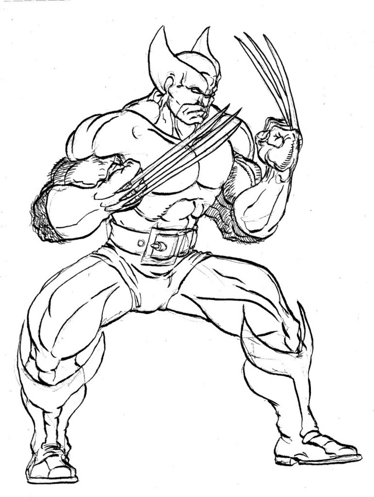Dibujo para colorear: Wolverine (Superhéroes y Supervillanos) #74837 - Dibujos para Colorear e Imprimir Gratis