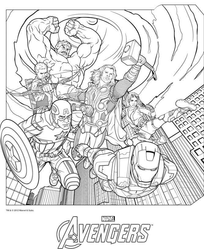 Dibujo para colorear: Avengers (Superhéroes) #74020 - Dibujos para Colorear e Imprimir Gratis