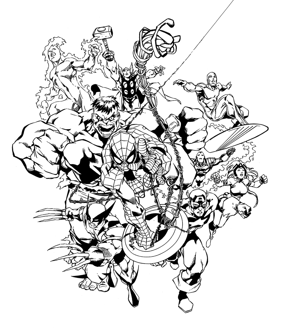 Dibujo para colorear: Avengers (Superhéroes) #74068 - Dibujos para Colorear e Imprimir Gratis
