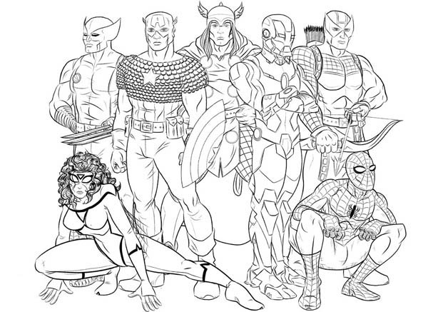 Dibujo para colorear: Avengers (Superhéroes) #74104 - Dibujos para Colorear e Imprimir Gratis