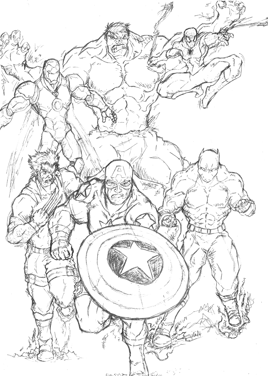 Dibujo para colorear: Avengers (Superhéroes) #74110 - Dibujos para Colorear e Imprimir Gratis
