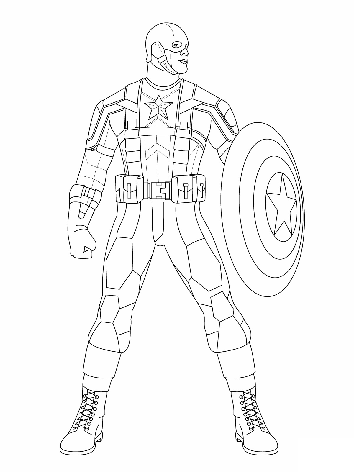 Dibujo para colorear: Captain America (Superhéroes) #76570 - Dibujos para Colorear e Imprimir Gratis