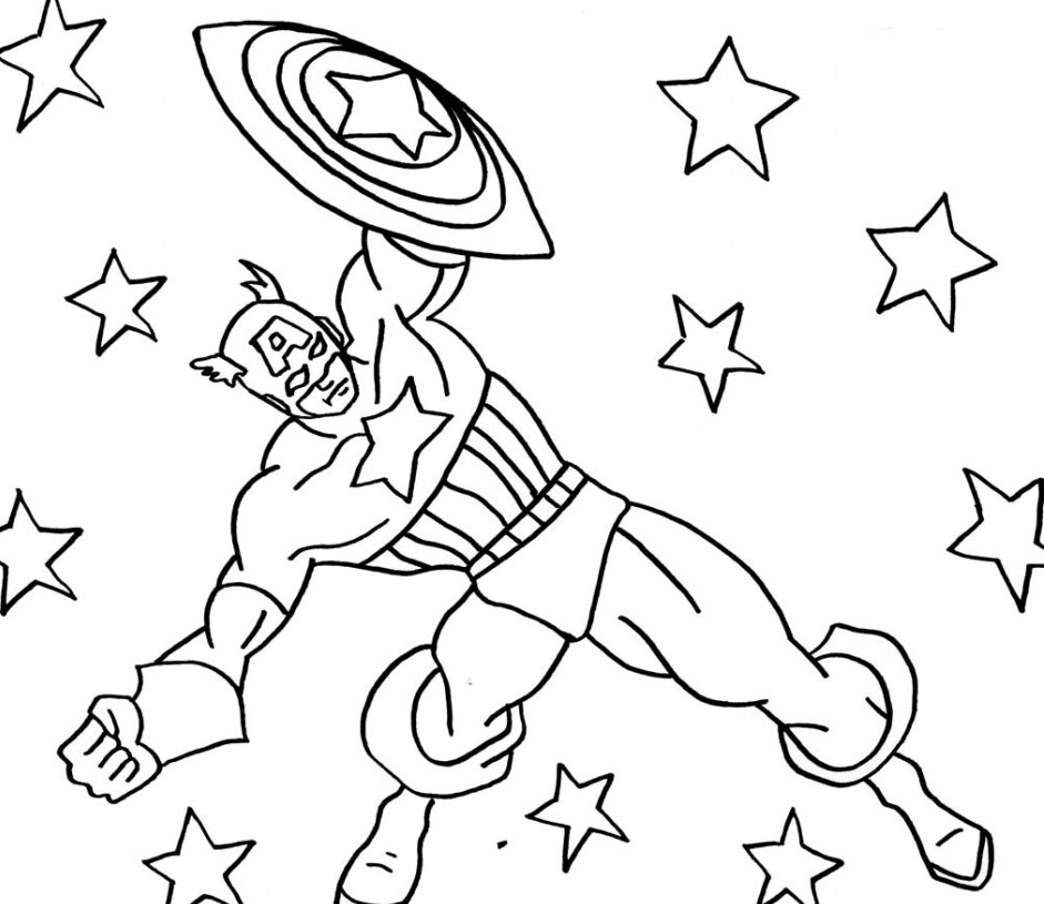 Dibujo para colorear: Captain America (Superhéroes) #76582 - Dibujos para Colorear e Imprimir Gratis