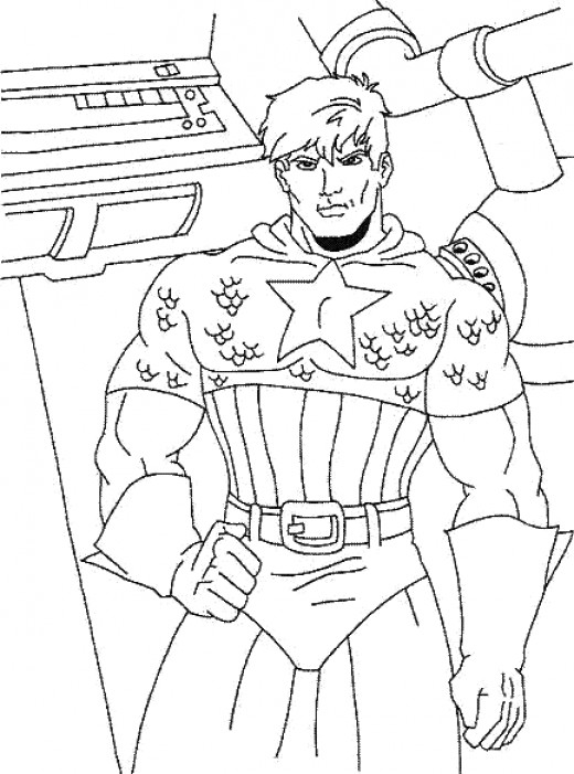 Dibujo para colorear: Captain America (Superhéroes) #76592 - Dibujos para Colorear e Imprimir Gratis