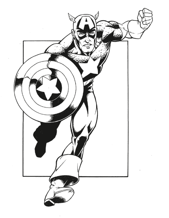 Dibujo para colorear: Captain America (Superhéroes) #76593 - Dibujos para Colorear e Imprimir Gratis