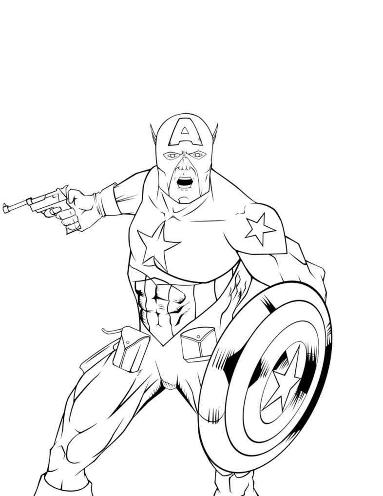 Dibujo para colorear: Captain America (Superhéroes) #76602 - Dibujos para Colorear e Imprimir Gratis