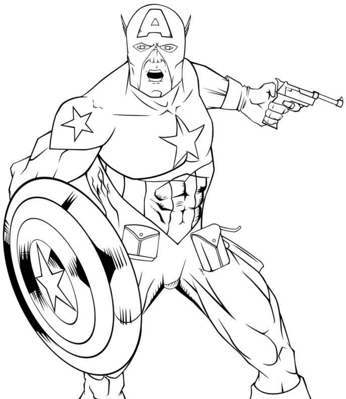 Dibujo para colorear: Captain America (Superhéroes) #76609 - Dibujos para Colorear e Imprimir Gratis
