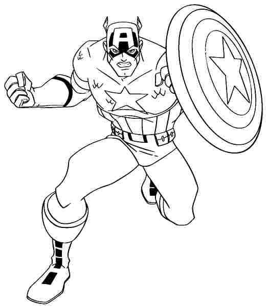 Dibujo para colorear: Captain America (Superhéroes) #76621 - Dibujos para Colorear e Imprimir Gratis