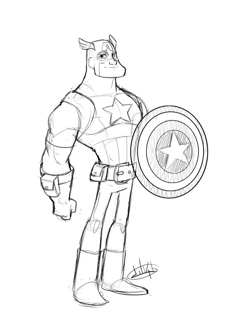 Dibujo para colorear: Captain America (Superhéroes) #76635 - Dibujos para Colorear e Imprimir Gratis