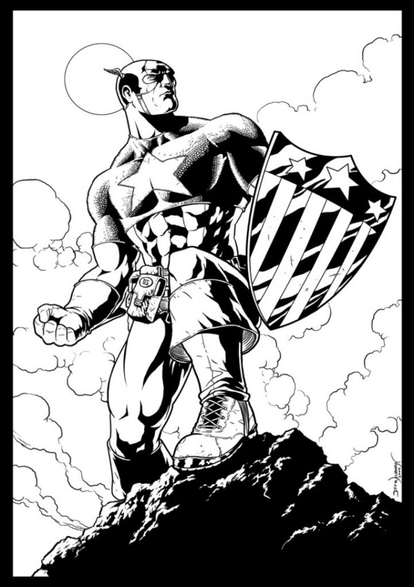 Dibujo para colorear: Captain America (Superhéroes) #76637 - Dibujos para Colorear e Imprimir Gratis