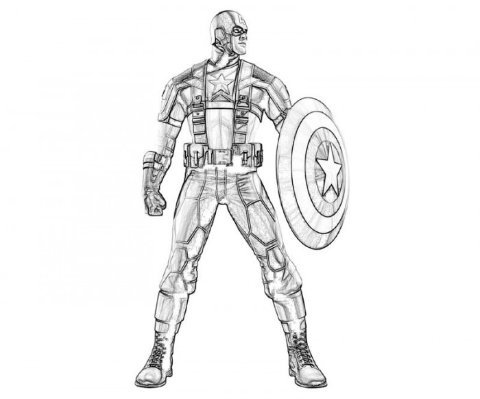 Dibujo para colorear: Captain America (Superhéroes) #76640 - Dibujos para Colorear e Imprimir Gratis