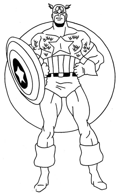 Dibujo para colorear: Captain America (Superhéroes) #76645 - Dibujos para Colorear e Imprimir Gratis