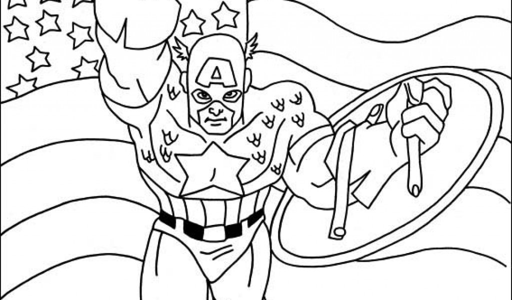 Dibujo para colorear: Captain America (Superhéroes) #76662 - Dibujos para Colorear e Imprimir Gratis