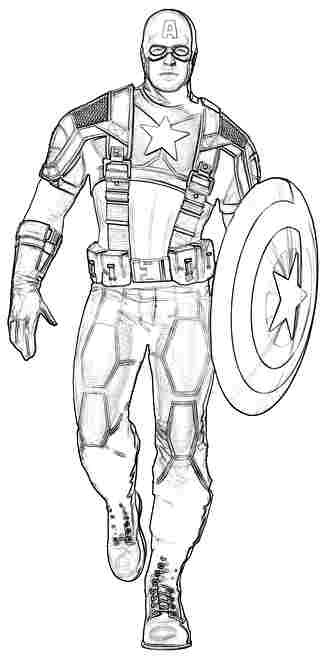 Dibujo para colorear: Captain America (Superhéroes) #76686 - Dibujos para Colorear e Imprimir Gratis