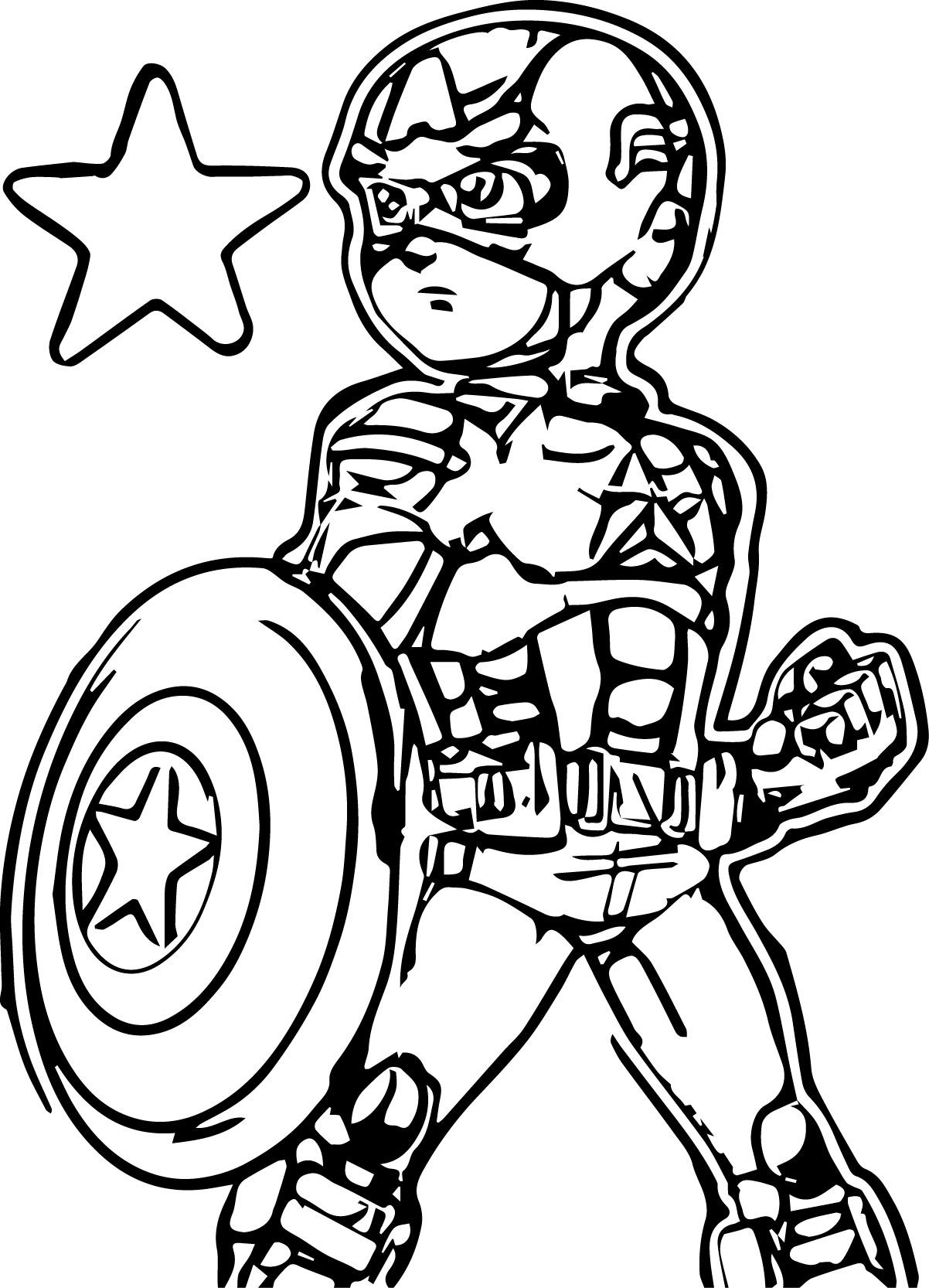 Dibujo para colorear: Captain America (Superhéroes) #76690 - Dibujos para Colorear e Imprimir Gratis
