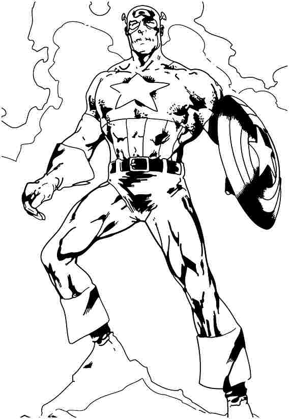 Dibujo para colorear: Captain America (Superhéroes) #76692 - Dibujos para Colorear e Imprimir Gratis