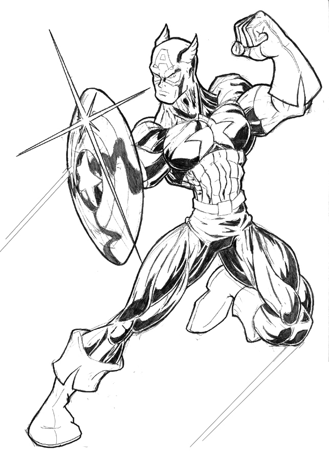 Dibujo para colorear: Captain America (Superhéroes) #76697 - Dibujos para Colorear e Imprimir Gratis