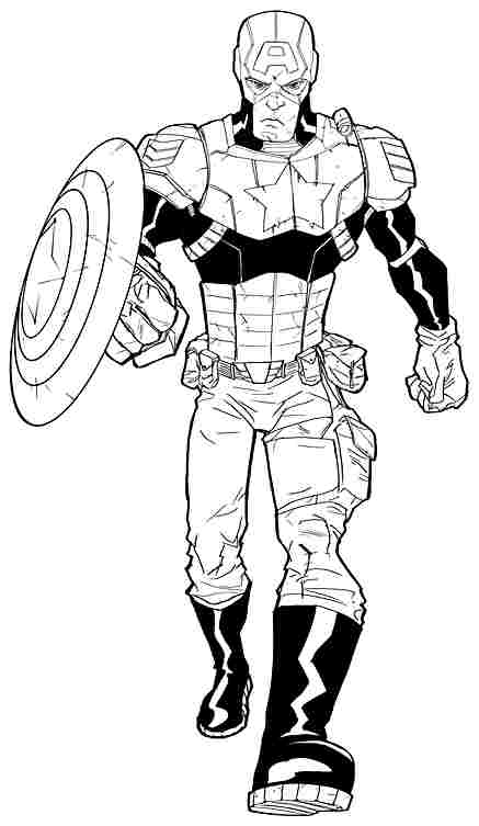 Dibujo para colorear: Captain America (Superhéroes) #76700 - Dibujos para Colorear e Imprimir Gratis