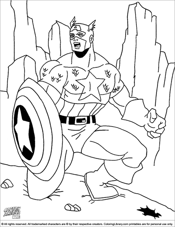 Dibujo para colorear: Captain America (Superhéroes) #76706 - Dibujos para Colorear e Imprimir Gratis