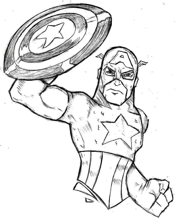 Dibujo para colorear: Captain America (Superhéroes) #76717 - Dibujos para Colorear e Imprimir Gratis