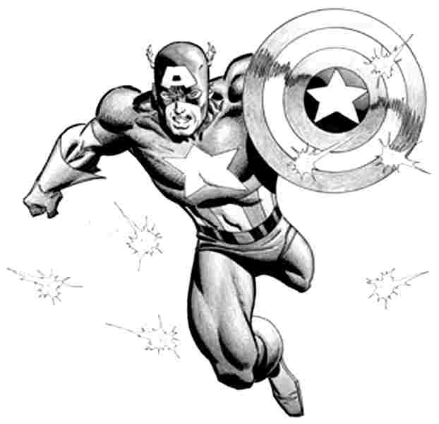 Dibujo para colorear: Captain America (Superhéroes) #76731 - Dibujos para Colorear e Imprimir Gratis